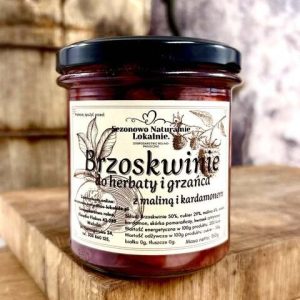 Brzoskwinie w syropie z kardamonem i maliną 350 ml